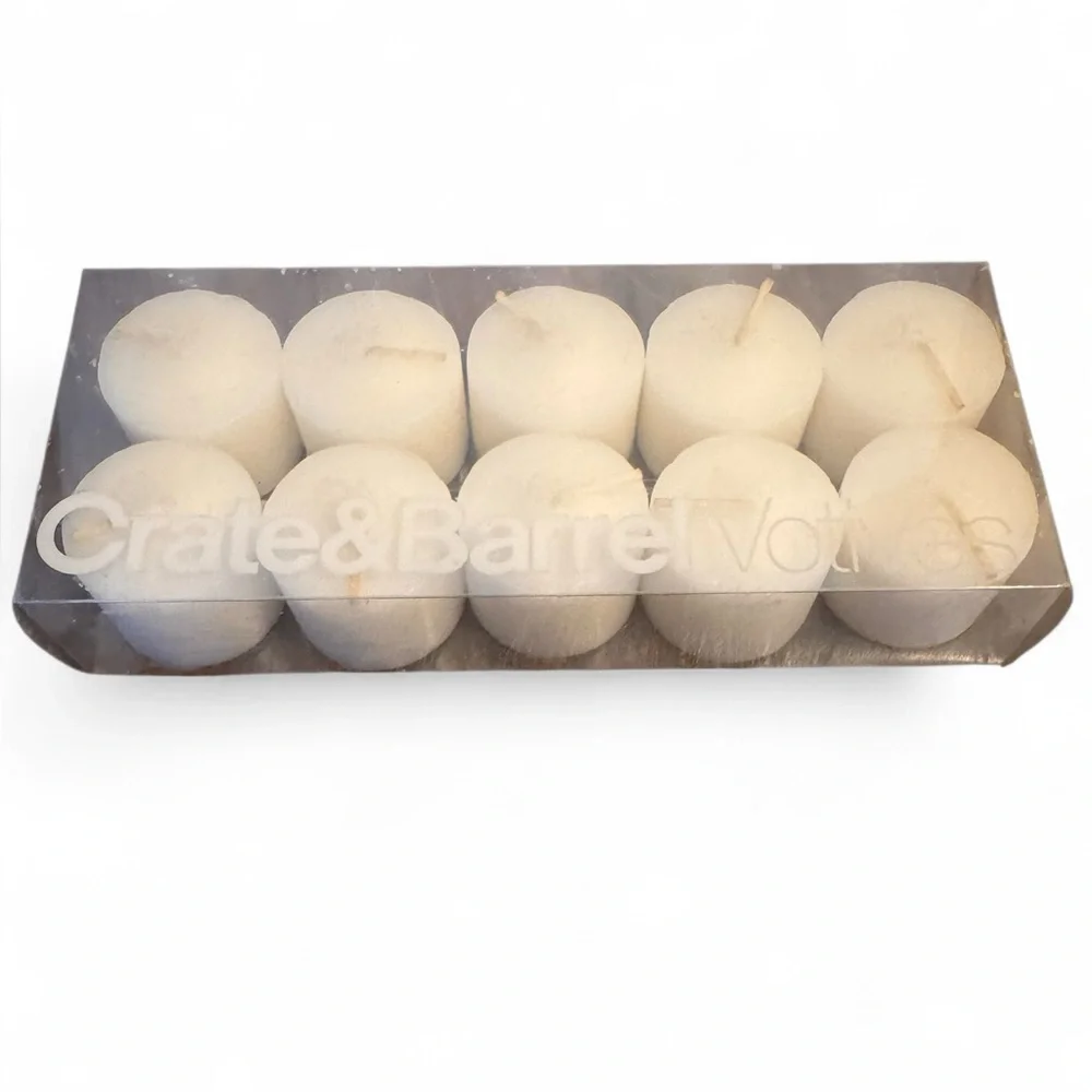 Crate & Barrel Ivory Votive Candle Set (10)